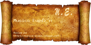 Musics Eugén névjegykártya